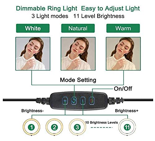 upReale-11-inch-LED-Ring-Light-with-7-Ft-Tripod-Stand-Combo-3-color-modes-Dimmable-Lighting-For-Tiktok-YouTube-Reels-Photo-shoot-Video-Live-Stream-Makeup-Videos-vlogging-Shooting-and-Camera-Clip-Setup