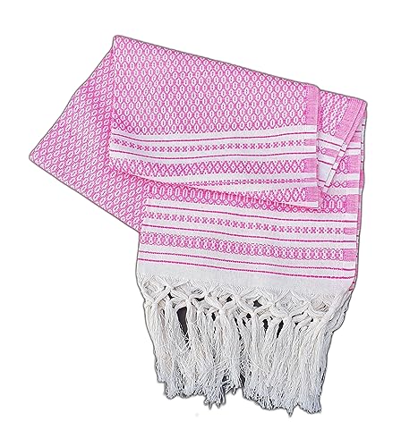 ALKIMIA INC Mexican Handmade Cotton Dotted Rebozo Shawl (Pink)4