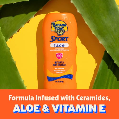 Banana Boat Sport Face Sunscreen Lotion SPF 50, 3 Fl Oz - image 2