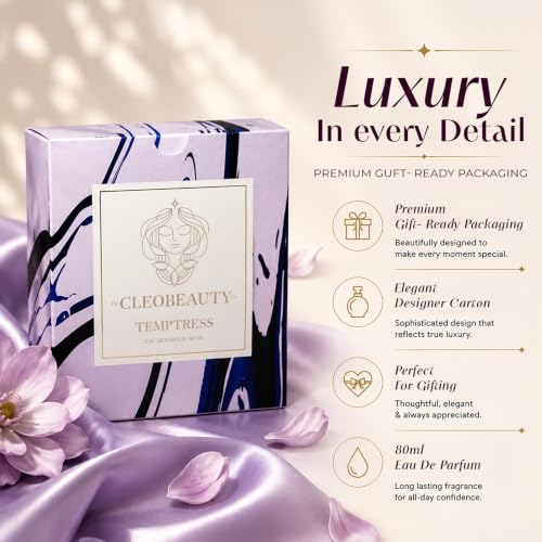 Image of TheCLEOBEAUTYCo. Temptress Eau De Parfum for Women 80ml | Long Lasting Floral Fruity Perfume | Premium Luxury Fragrance Spray | Everyday, Office, Party & Date Wear | Gift for Women