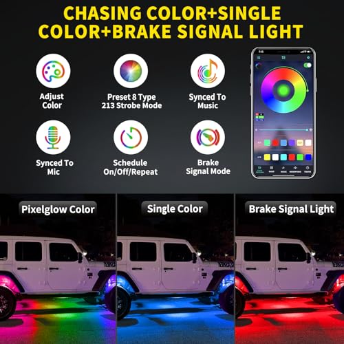Auto Buero DPD5008 8 Pods Full Angle Rgb Rock Lights Compatible thumb #2