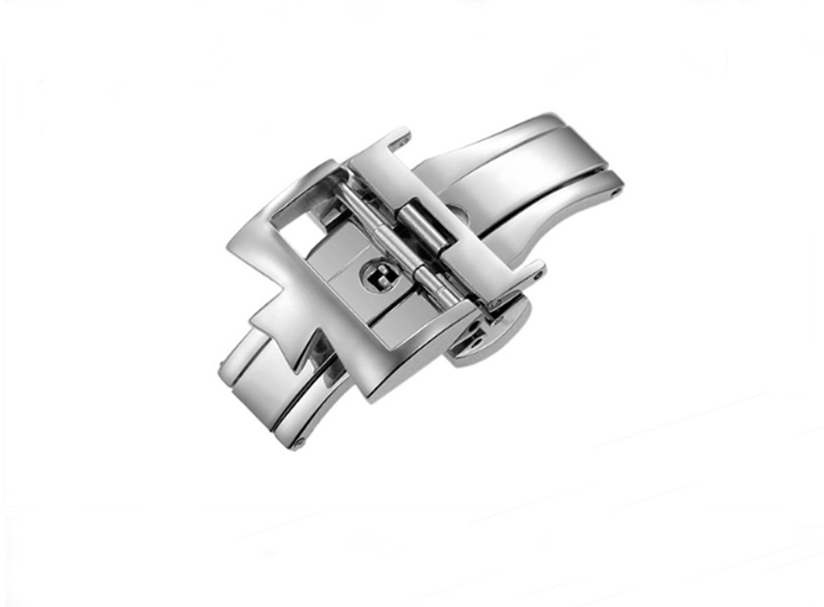 18mm/20mm 316L Stainless Steel Watch Band Strap Clasp Deployment Buckle Fits for Vacheron Constantin (20mm, Silver)