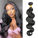 Viyaviya Hair Brazilian Virgin Hair Body Wave Human Hair 26 Inch One Bundle Weave 100% Unprocessed Hair Extensions Natural Black Color (One Bundle)