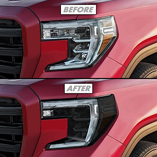 SlickMod PreCut Vinyl Smoke Tint for 2019-2021 GMC Sierra 1500 Headlight (20% Dark Smoke, 1. Headlight)