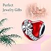 LaMenars Famille et Amour coeur breloque pour femmes en argent Sterling 925 pendentif perle cadeaux de noël pour femmes fille Bracelet et collier (A-Cœur battant) #3