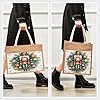 Mnsruu Burlap Jute Tote Bag Watercolor Nutcracker Reusable Grocery Shopping Bag Beach Tote Bag for Women Girls Bridesmaid Wedding School 25x25x18cm #1