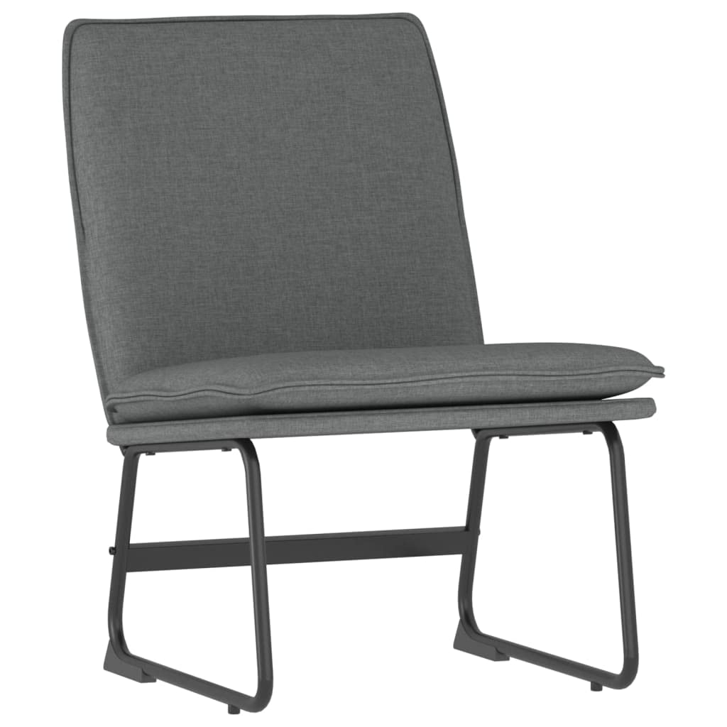 Poltrona Lounge da Salotto Grigio Scuro in Tessuto 52x75x76 cm
