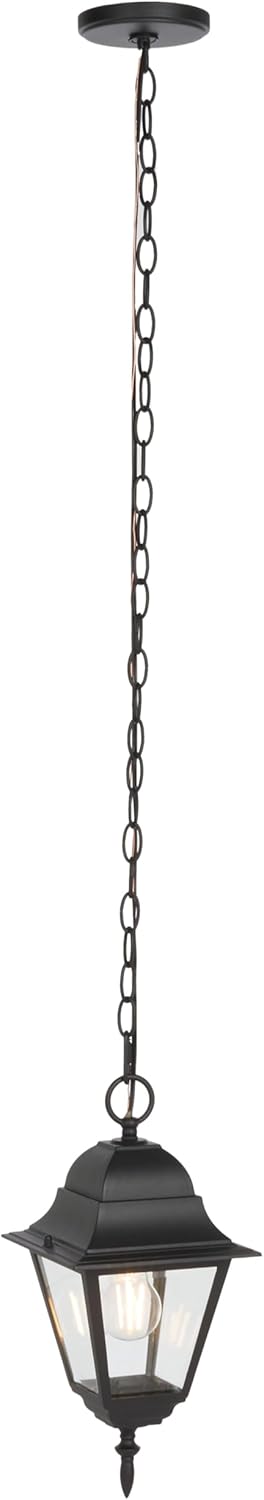SAFAVIEH Lighting Collection Rhion Black Outdoor Pendant Hanging Light Fixture (LED Bulb Included)