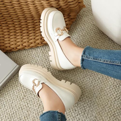 Asterisco Women Block Heel Pumps with Platform Mary Jane Mid Heel Shoes-240439, Size 3.5-103