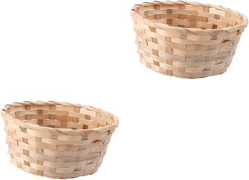 ARTIBETTER Cesta de flores tejida a mano, 2 unidades, cestas de regalo pequeñas, cestas de Pascua, cesta de mimbre naranja, cesta de almacenamiento