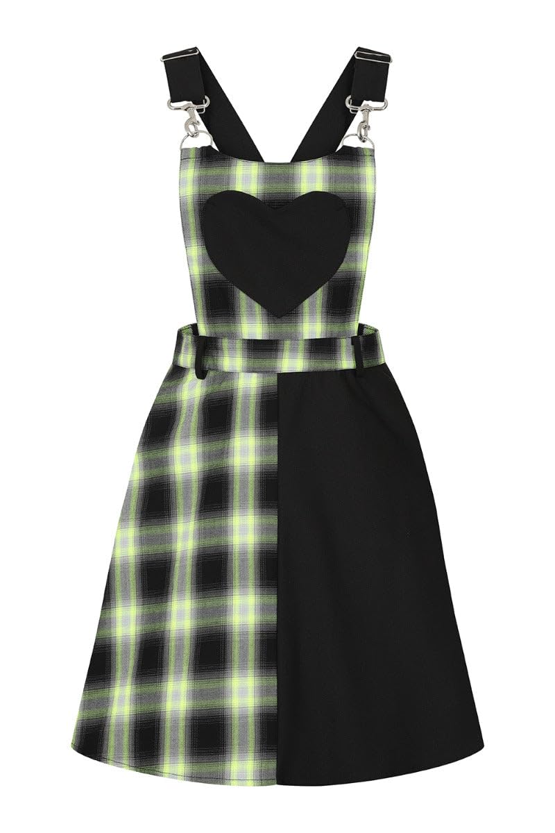 Hell Bunny Unisex Green Tammy Pinafore Dress