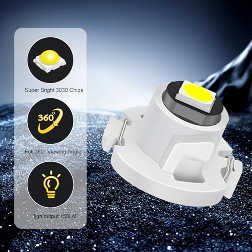 10 bombillas LED T4.2 para auto, luz blanca miniatura 3