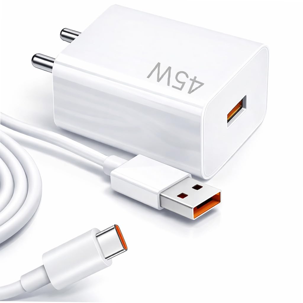 Original 45W Turbo Fast Charger with Type-C Cable Compatible with Redmi Note 14/14 Pro, 15, Poco M7 Pro/M8 5G/X7/X3/X4/Xiaomi, Redmi & Poco-image-34