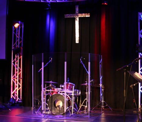 Portable Drum Sound Shield/Isolation Booth - Clearsonic Lite5-5 Drum Screen