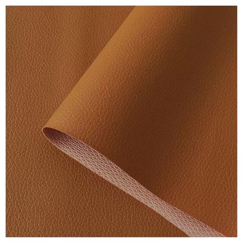 Tissu Simili-Cuir au Mètre Camel 1.6x6m pour Housse de Siège Voiture et Chaise