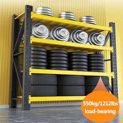 Heavy Duty 4-Tier Garage Shelving Unit - 1212LBS Capacity Adjustable Steel Shelves for Warehouse, Basement & Pantry - 78.7" H Storage Rack (47x19.7)