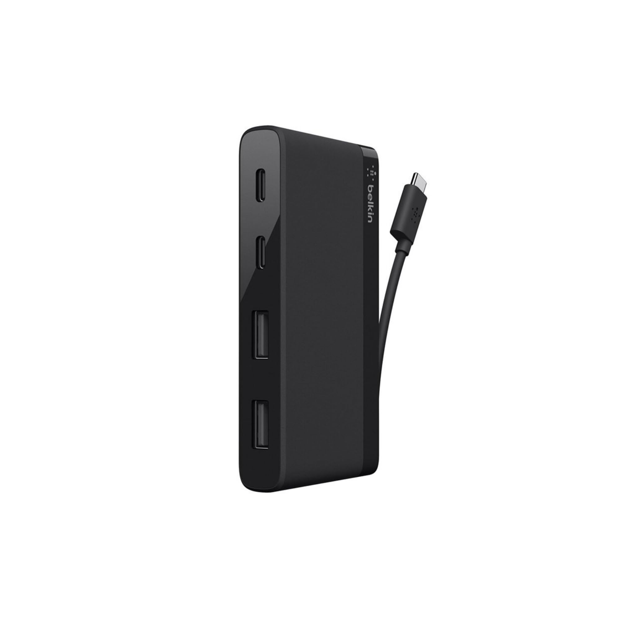 Belkin - Mini hub 4 ports (2 x USB-C et 2 x USB-A) avec Câble USB-C Intégré - Hub USB-C pour MacBook Pro, Chromebook Pixel et autres Ordinateurs Portables USB-C