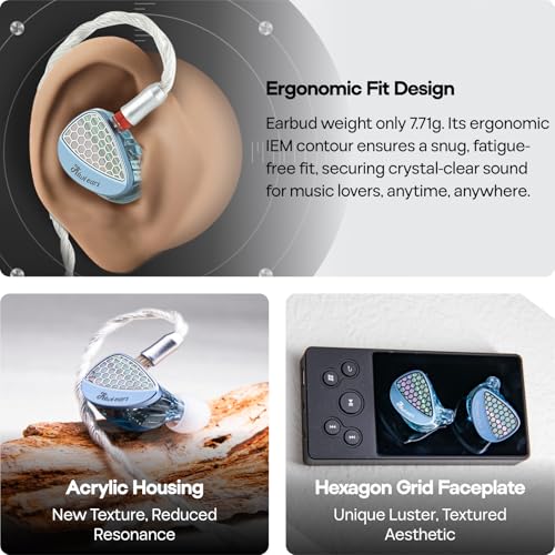 Image of Linsoul Kiwi Ears Orchestra II 10BA Professional in-Ear Monitor, HiFi Wired IEM Earbuds with Superlative Tonal Balance, Handcrafts Shell for All Individuals and Music Genres (Blue)