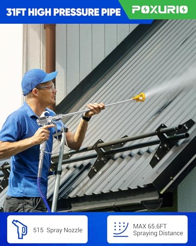 Image of Airless Paint Sprayer, 3300PSI 1200W High Efficiency Airless Sprayer, Fine and Even Painting Effect, Extension Rod, Indoor Paint Sprayer for Walls, Home Interior, House Painting, DIY Red