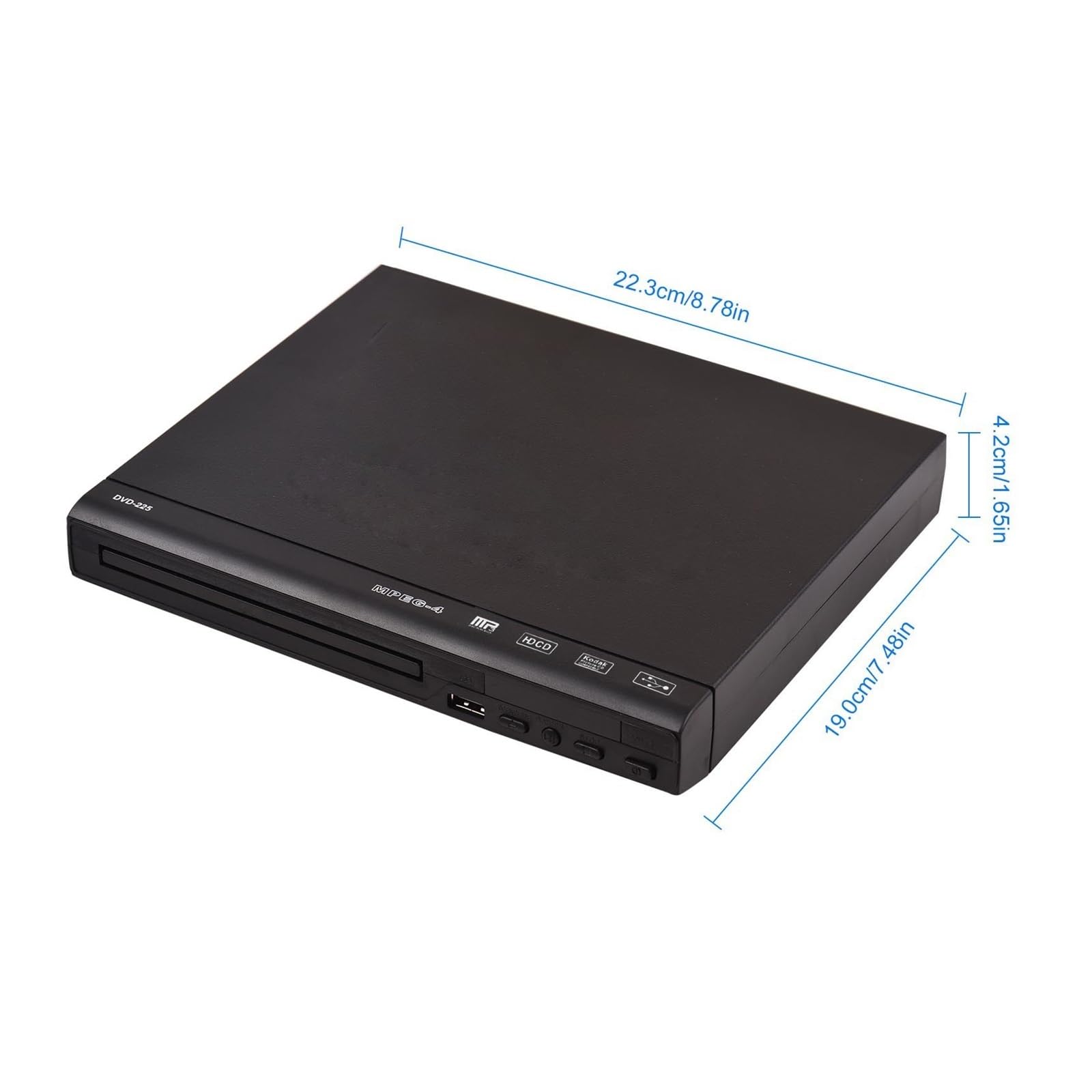 Odtwarzacz DVD, DVD-225 Domowy odtwarzacz DVD CD – cyfrowy odtwarzacz multimedialny z wyjściem AV i pilotem