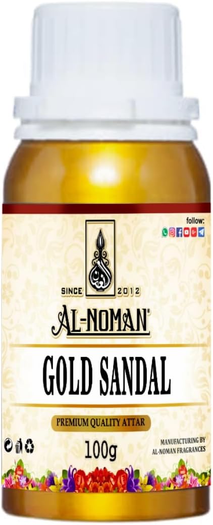 Al Noman Gold Sandal Attar |Royal & Luxury Attar | Natural And Long Lasting Attar | Non-Alcohol | Man And Women (Unisex) | 100 ML Attar