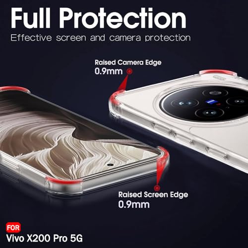 Image of TheGiftKart Crystal Clear Back Cover Case for Vivo X200 Pro 5G | 360 Degree Protection | Shock Proof Design | Transparent Back Cover Case for Vivo X200 Pro 5G (PC & TPU, Transparent Bumper)