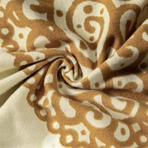 Image of House of Quirk Elastic Chair Cover Stretch Removable Washable Short Dining Chair Cover Protector Seat Slipcover ((Pack of 1, Gold Paisley))