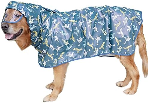Waterproof Dog Raincoat, Adjustable Reflective Dog Rain Coat with Hoodie, Lightweight Dog Rain Jacket Dog Poncho Slicker with Leash Hole for Small Medium Large Dogs (XX-Large, Green)
