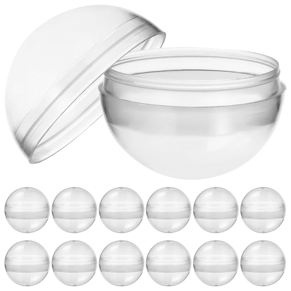 Sewroro 100pcs Capsules Gumball Vending Machine Round Empty Capsules Balls Clear Plastic Containers Easter Baskets Stuffer for Party Favors