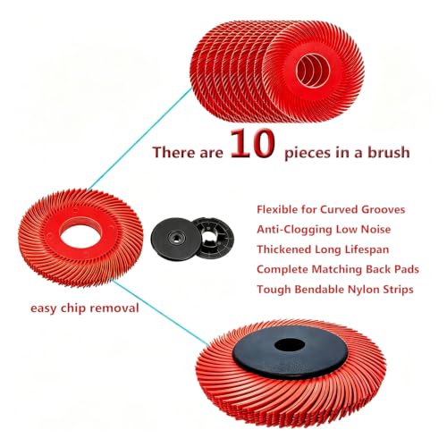 Image of Radial Bristle Brush, 6 in x 1 /2 in x 1 in, 220#, 1SET,Ten Single piece with Adapter