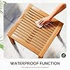 FDW 3-Piece Patio Furniture Set Acacia Wood Patio Bistro Set Outdoor Chat Conversation Table Chair Set Wood Chat Set with Water Resistant Cushions and Coffee Table Chairs for Beach Backyard Garden #3