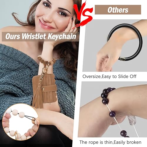 Image of Wristlet Wallet for Women with Keychain - RFID Card Holder Small Wallet Wristlet with Key Ring