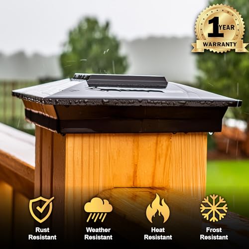 Image of Classy Caps 6x6 Aluminum Post Cap - fits 5 inchx5 inch, 5.5 inchx5.5 inch & 6 inchx6 inch Deck & Fence Posts - Cast Aluminum - Heavy Duty (Brown)