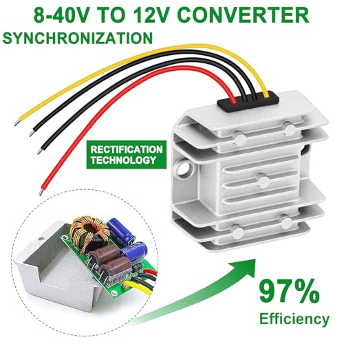 Image of EAGWELL DC 8-40v to 12v Converter 3A 36W Step Down Converter Voltage Reducer IP68 Waterproof Transformer for Golf Cart Truck Boat Vehicle