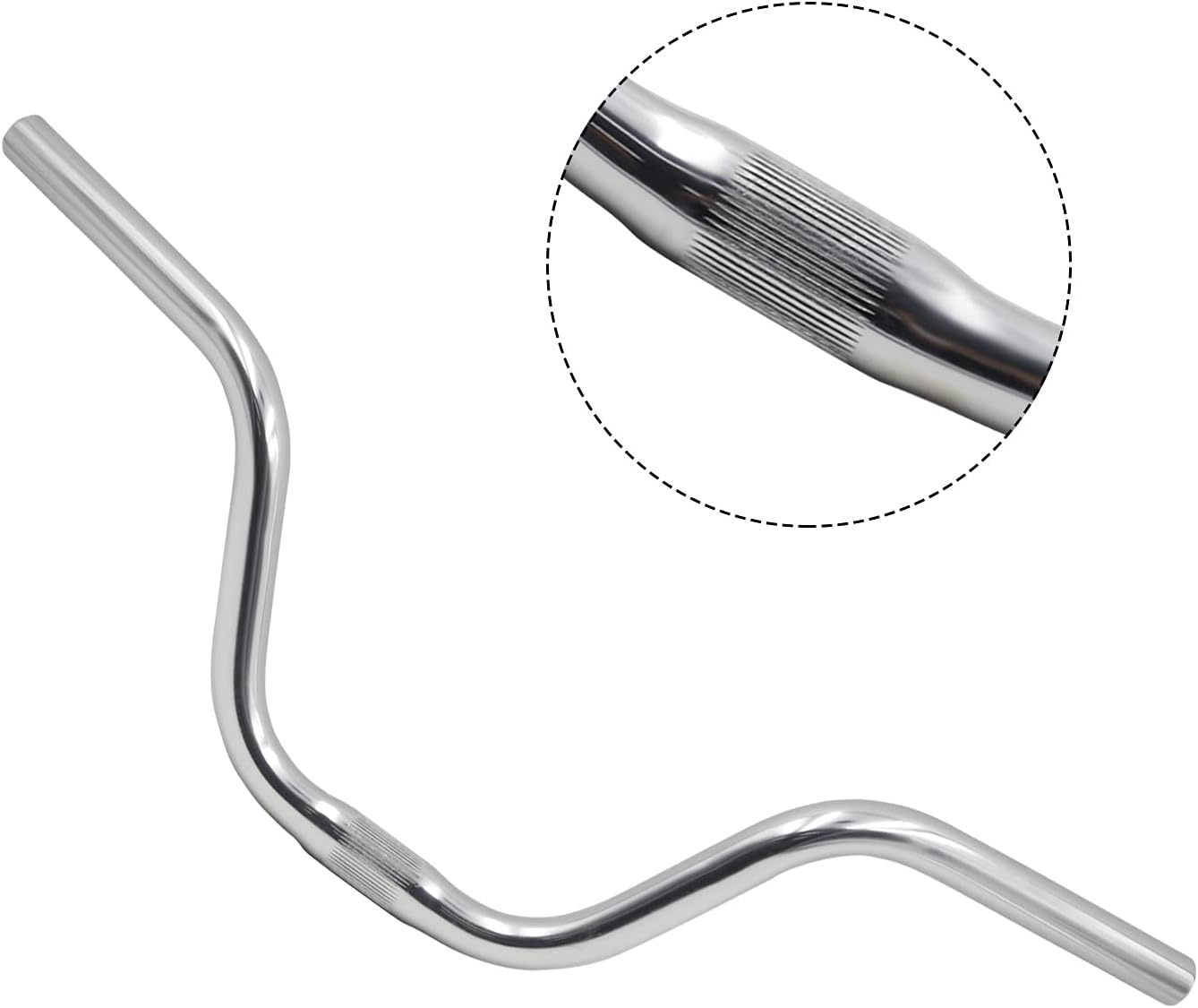 SENQI Mountain Bike Road Bike Handlebar Vintage Style Riser Bar Aluminum Alloy (22.2MM x 25.4MM x 580MM,Silver) : Sports & Outdoors