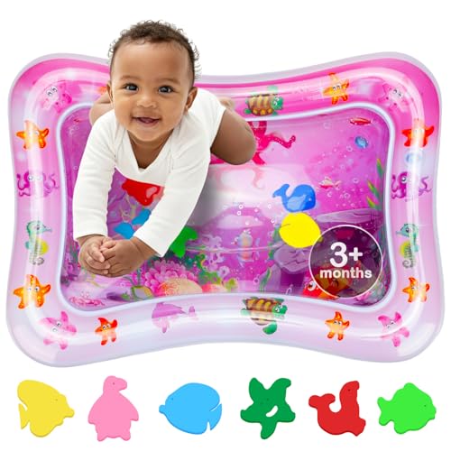 Wassermatte Baby – BPA-freie Wasserspielmatte - Sensorikmatte für Babys - Baby Wassermatte für Bauchlage & Entwicklung - Wassermatte für Baby 3-12 Monate - Spielzeug Baby – Rosa - Avec Maman