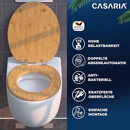 WC-Sitz aus Holz mit Absenkautomatik und Metall-Scharnieren