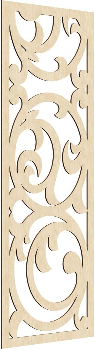13 3/8"W x 34 3/8"H x 1/4"T Pittsford Decorative Fretwork Wood Wall Panels, Red Oak