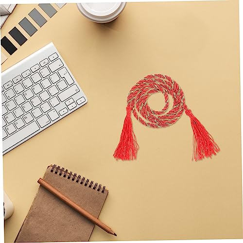 Japanese Style Kimono Belt with Tassel Waistband Decoration for Women Vintage Embroidered Red Waist Cinch for Yukata Costume Cosplay Party and Everyday Dress Accessories3