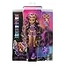Monster High Doll, Clawdeen Wolf with Purple Streaked Hair in Signature Look with Fashion Accessories & Pet Dog Crescent