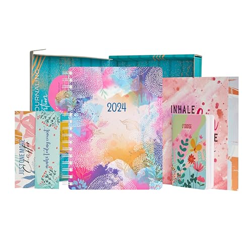 Image of Doodle I The Happiness Undated B5 Planner Kit I 250+ Stickers + Bookmarks + Pocket Planner with Premium Gift Box | Tear Away Note Cards & Quote Cards | Activity Pages | To do lists I 268 Pages I 80 GSM I Wiro Bound (Blushed Hues)