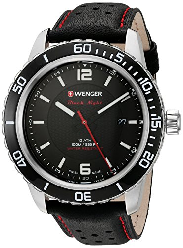 Wenger [hX^[ XeXX`[EHb` VRXgbvt Black Dial, Black Leather Strap [sAi]
