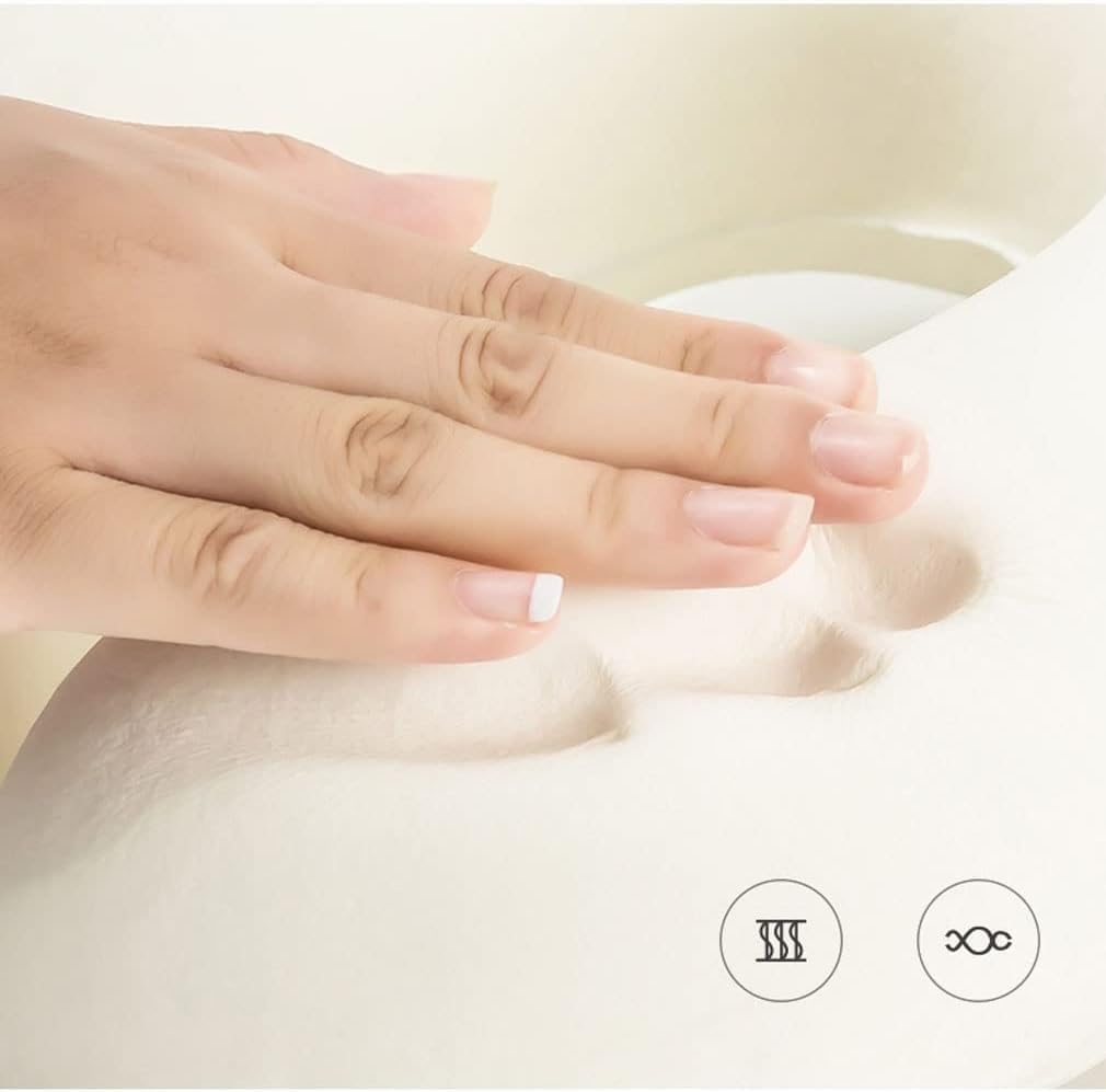 Travel Pillow, Memory Foam Neck Pillow Head Support Soft Pillow for Sleeping Rest, Airplane Car & Home Use (Color : Blue)