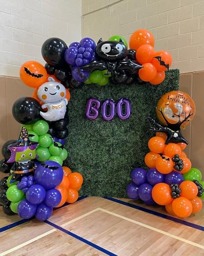 Image of Halloween Party Balloons Decorations, 12Inch 60Pcs Black Orange Purple Green Confetti Balloons for Kids Halloween Birthday Party Decoration