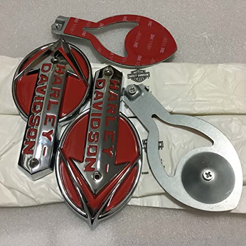 Gas Fuel Tank Emblems Nameplates Badges Decal Medallions Logos Signs with Brackets Compatible for Harley Davidson 1959-1960 61775-59T