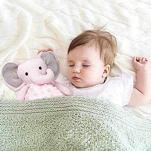 Pro Goleem Elephant Security Blanket With Stuffed Animal Snuggle Toy Lovey Soft Lovie Baby Registry Search Baby Girl Gifts For Infant And Toddler Pink 16 Inch #TOP1