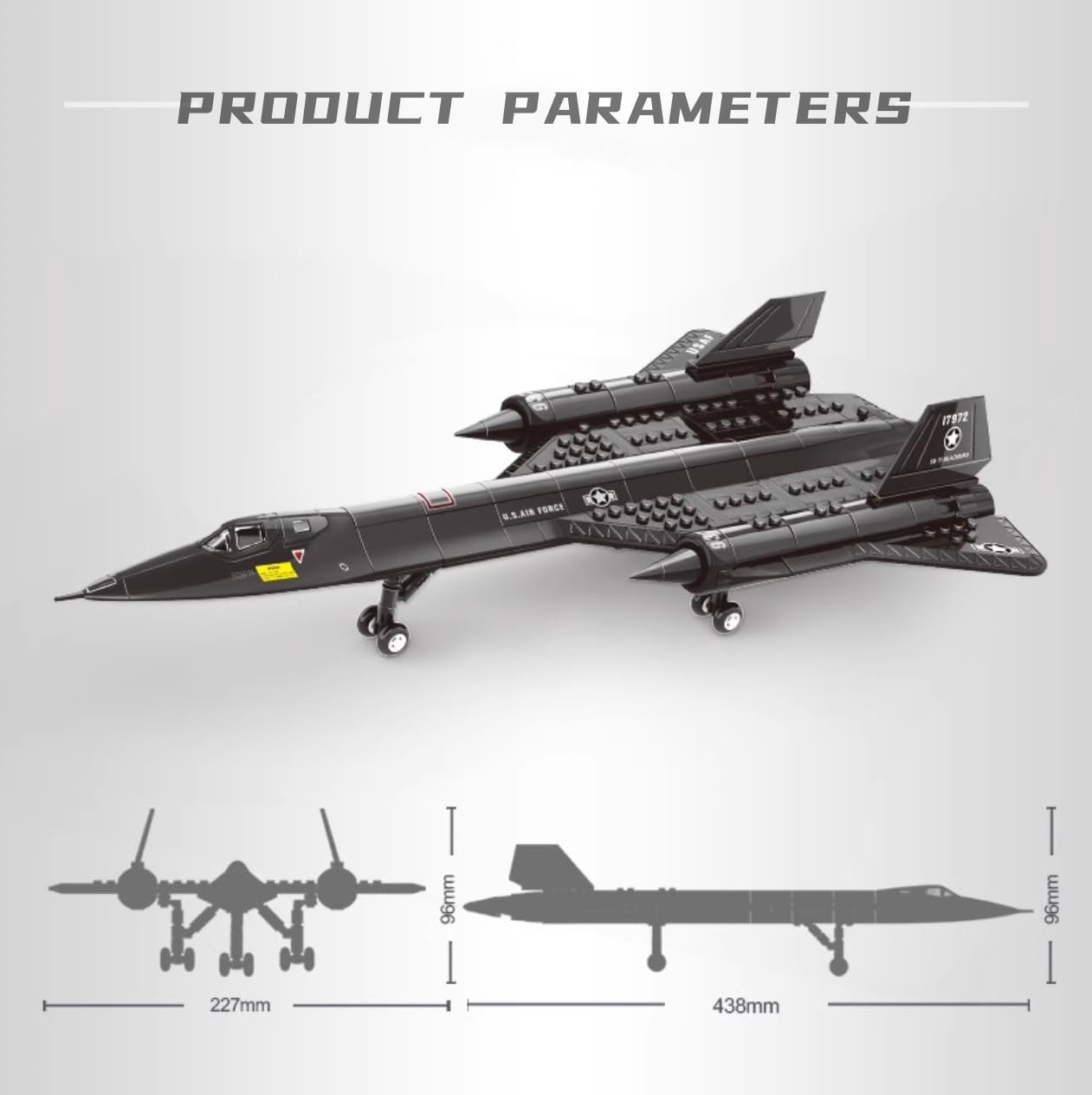 Bloques de sujeción para avión Blackbird SR-71, juego de bloques de construcción 1:74, avión de combate militar WW2, avión de combate de la Fuerza Aérea Eurofighter, modelo jet regalos creativos para