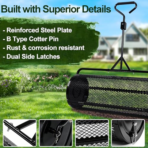 Image of TEMFAR Compost Spreader 36 Inch Push /Tow Peat Moss Spreader