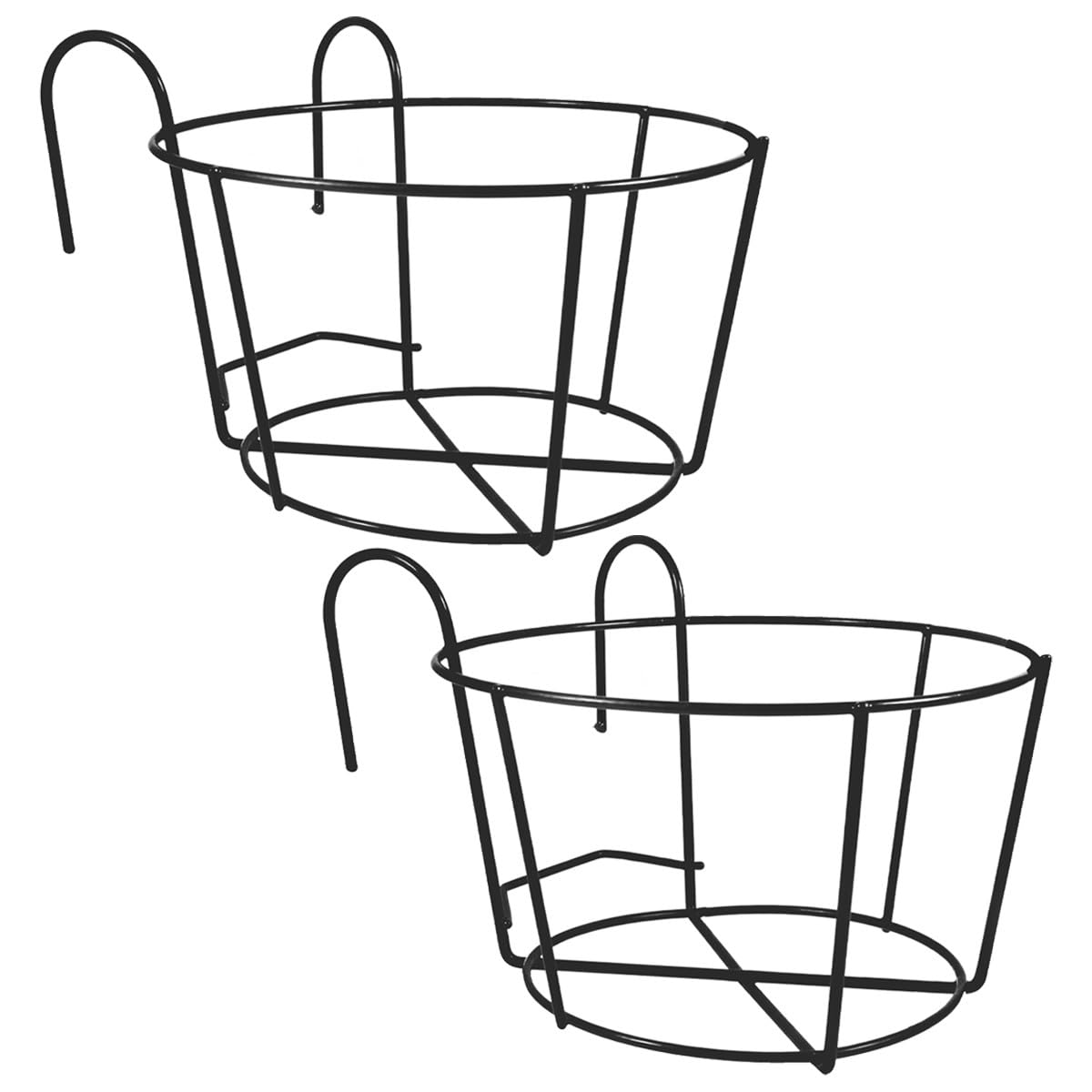 FOMIYES Soporte Colgante de Hierro Diseño Hueco Creativo 2piezas para Macetas Estable y Protector para Suelos, Adecuado para Jardín y Balcón