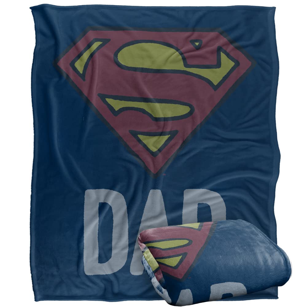 Logovision Multicolor Superman Blanket, 152 X 127 Cm Shield Dad Silky Touch Super Soft Throw Blanket
